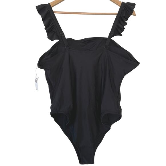 Old Navy Womens Square-Neck Ruffled Strap French-Cut One-Piece Swimsuit XXL NWT - Picture 5 of 12